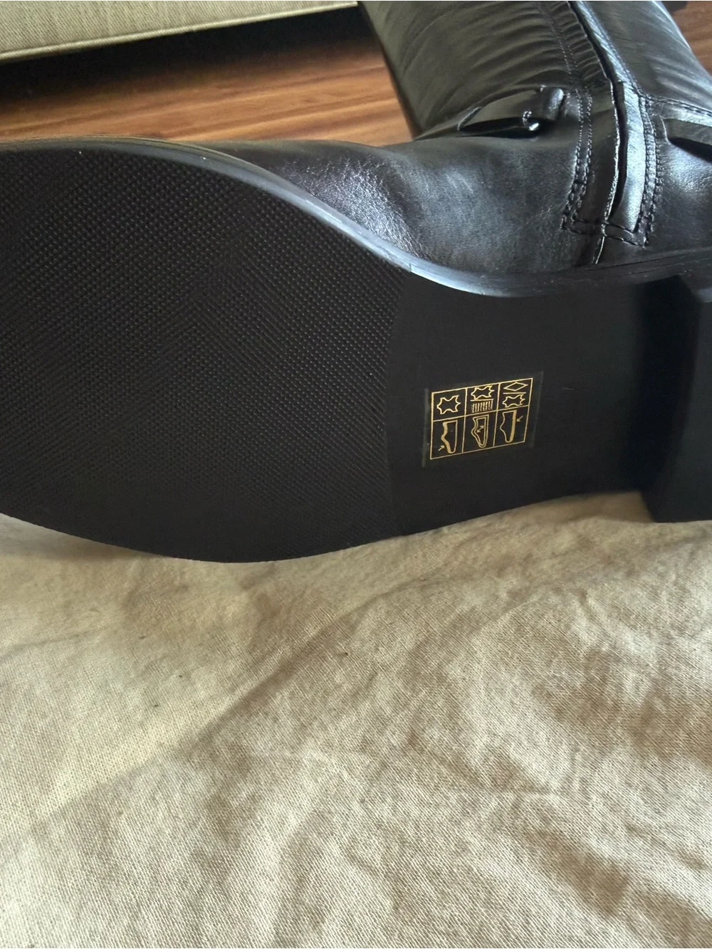 Tory Burch Black Leather Tall Riding Boots Colton
